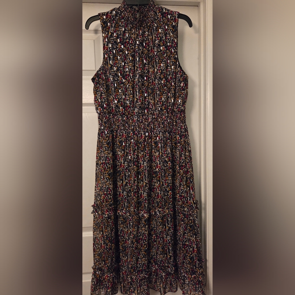 Chic Multicolor Sleeveless Midi Dress